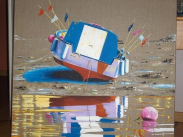 Peinture intitulée "Reflet- barque" par Avila, Œuvre d'art originale
