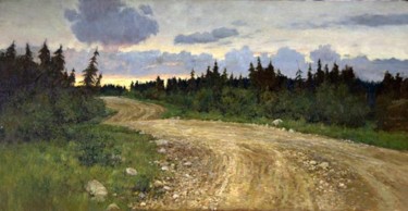 Painting titled "Дорога / The road" by Aleksandr Smirnov, Original Artwork, Oil