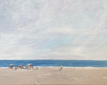 Pittura intitolato ""Sea beach" sea sky…" da Valeriya Avtukhova, Opera d'arte originale, Acrilico Montato su Telaio per bare…