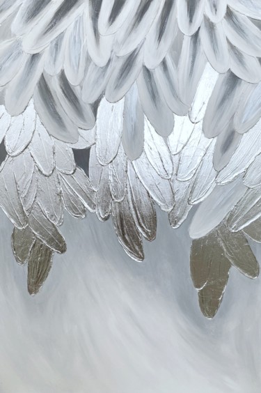 Peinture intitulée ""Soul", feathers, w…" par Valeriya Avtukhova, Œuvre d'art originale, Acrylique Monté sur Châssis en bois