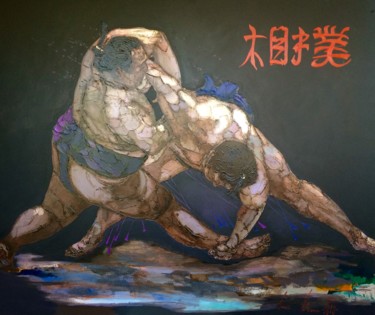 Painting titled "Sumo. Victory" by Andriy Vutyanov, Original Artwork, Oil