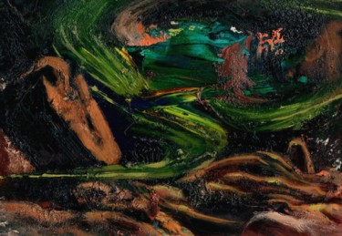 Pintura intitulada "The Running in a Ci…" por Vladimir Abaimov, Obras de arte originais, Óleo