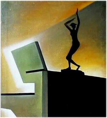 Painting titled "The Statuette in In…" by Vladimir Abaimov, Original Artwork, Oil