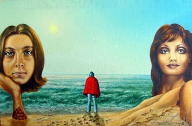 Peinture intitulée "Pondering on Breakw…" par Vladimir Abaimov, Œuvre d'art originale, Huile