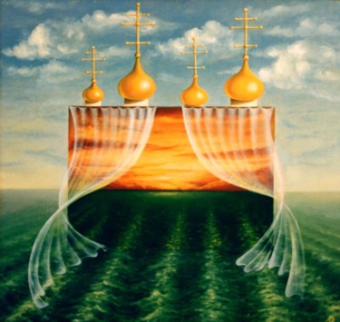 Painting titled "The Domes. Купола" by Vladimir Abaimov, Original Artwork, Oil