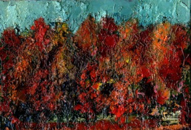Painting titled "Autumn Forest 2. Ос…" by Vladimir Abaimov, Original Artwork, Oil
