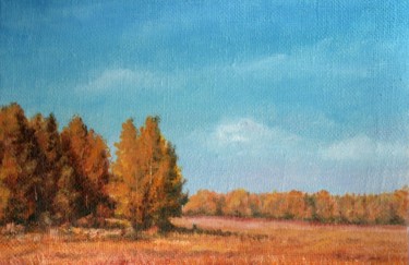 Painting titled "Among the Fields. S…" by Vladimir Abaimov, Original Artwork, Oil