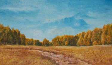Painting titled "Among the Fields.…" by Vladimir Abaimov, Original Artwork, Oil