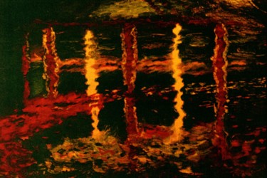 Картина под названием "The Red Way into th…" - Владимир Абаимов, Подлинное произведение искусства, Масло