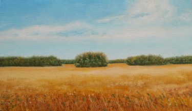 Картина под названием "Among the Fields. A…" - Владимир Абаимов, Подлинное произведение искусства, Масло