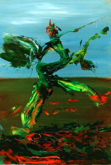 Painting titled "In the footsteps of…" by Vladimir Abaimov, Original Artwork, Oil