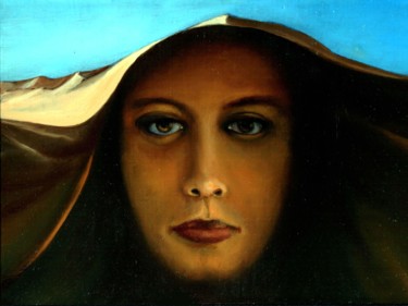 Malerei mit dem Titel "Woman in the Sand.…" von Vladimir Abaimov, Original-Kunstwerk, Öl