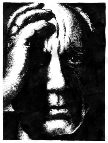 Рисунок под названием "Picasso" - Владимир Абаимов, Подлинное произведение искусства, Чернила