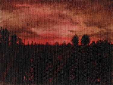 Картина под названием "Good Night Sun. Спо…" - Владимир Абаимов, Подлинное произведение искусства, Масло