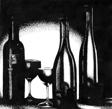 Drawing titled "Still-life with the…" by Vladimir Abaimov, Original Artwork, Ink