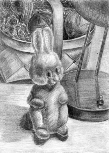 Drawing titled "Still-life with a T…" by Vladimir Abaimov, Original Artwork, Pencil