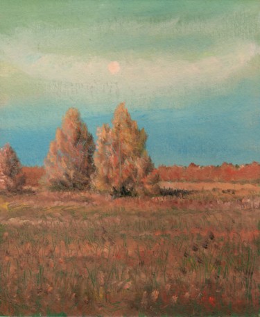 Pittura intitolato "Cold September. Хол…" da Vladimir Abaimov, Opera d'arte originale, Olio