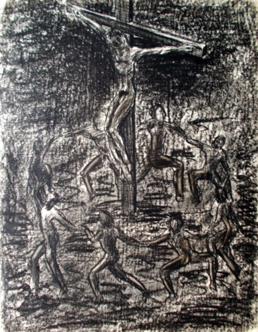 Drawing titled "Dancing Boys. Танцу…" by Vladimir Abaimov, Original Artwork, Charcoal