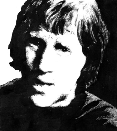 Dessin intitulée "Vladimir Vysotsky 3…" par Vladimir Abaimov, Œuvre d'art originale, Encre