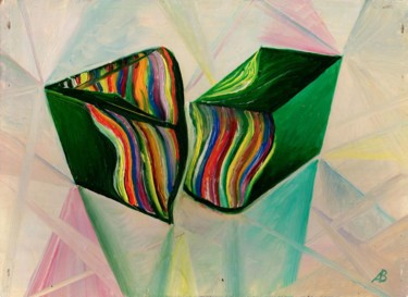 Malerei mit dem Titel "Two green Stones. Д…" von Vladimir Abaimov, Original-Kunstwerk, Öl