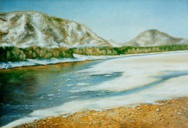 Картина под названием "The Mountain Altai…" - Владимир Абаимов, Подлинное произведение искусства, Масло