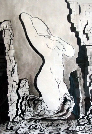 Zeichnungen mit dem Titel "Is the Beauty everl…" von Vladimir Abaimov, Original-Kunstwerk, Tinte