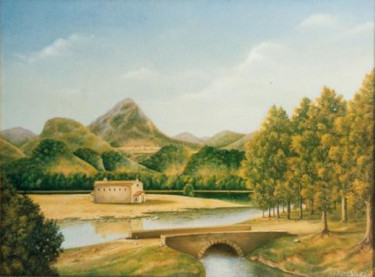 Malarstwo zatytułowany „Italian Landscape.…” autorstwa Владимир Абаимов, Oryginalna praca, Olej