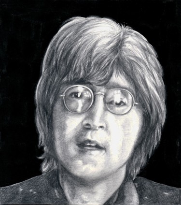 Dibujo titulada "Sir John Lennon" por Vladimir Abaimov, Obra de arte original, Lápiz