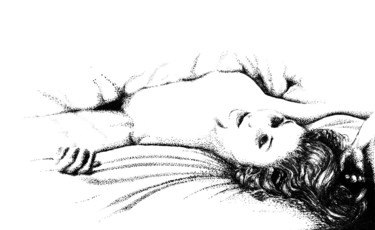 Рисунок под названием "The lying Woman. Ле…" - Владимир Абаимов, Подлинное произведение искусства, Чернила