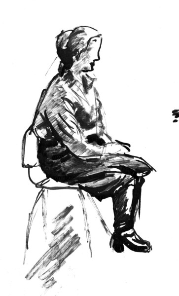 Рисунок под названием "The Sketch 2.  Набр…" - Владимир Абаимов, Подлинное произведение искусства, Чернила