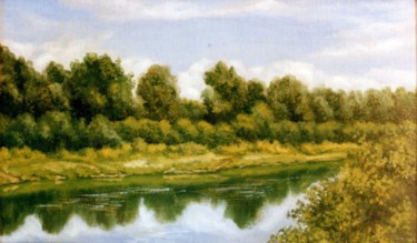 Malerei mit dem Titel "Inia River. Иня" von Vladimir Abaimov, Original-Kunstwerk, Öl
