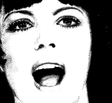 Dessin intitulée "Mireille Mathieu 3.…" par Vladimir Abaimov, Œuvre d'art originale, Encre