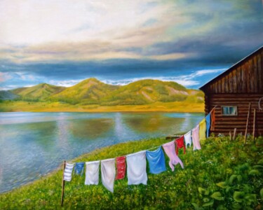 Картина под названием "Somewhere in Altai.…" - Владимир Абаимов, Подлинное произведение искусства, Масло