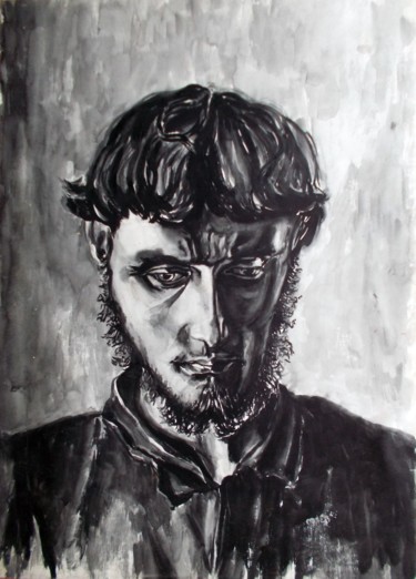 Zeichnungen mit dem Titel "Youth (free copy of…" von Vladimir Abaimov, Original-Kunstwerk, Tinte