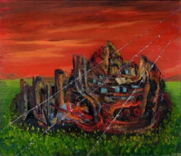 Картина под названием "Rusty iron scrap (s…" - Владимир Абаимов, Подлинное произведение искусства, Масло