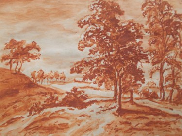 Disegno intitolato "Italian Landscape 2…" da Vladimir Abaimov, Opera d'arte originale, Pastello