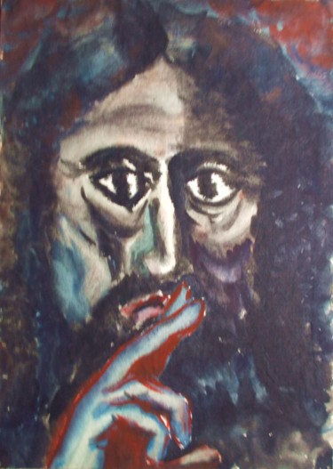 Рисунок под названием "Crucifixion of Chri…" - Владимир Абаимов, Подлинное произведение искусства, Акварель