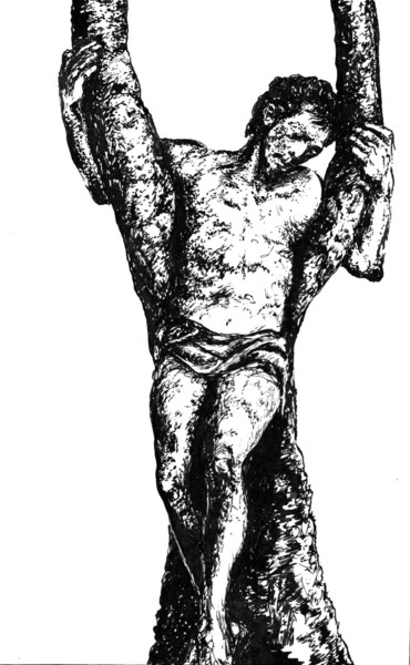 Σχέδιο με τίτλο "The Martyr. Мученик" από Владимир Абаимов, Αυθεντικά έργα τέχνης, Μελάνι
