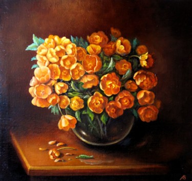 Painting titled "The Spring Bouquet…" by Vladimir Abaimov, Original Artwork, Oil
