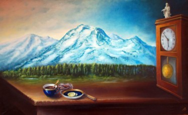 Painting titled "Morning Comes from…" by Vladimir Abaimov, Original Artwork, Oil