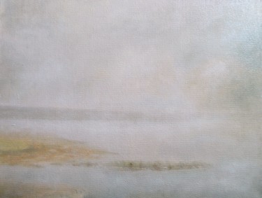 Painting titled "The foggy Lake 3 /…" by Vladimir Abaimov, Original Artwork, Oil