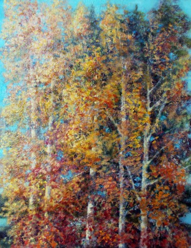 Painting titled "Autumn is coming /…" by Vladimir Abaimov, Original Artwork, Oil