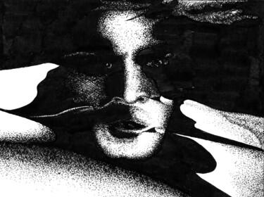 Dessin intitulée "Woman in the Sand 3…" par Vladimir Abaimov, Œuvre d'art originale, Encre