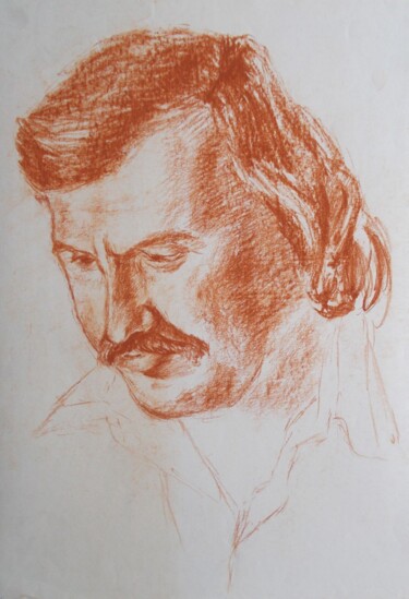 Disegno intitolato "Study for a portrai…" da Vladimir Abaimov, Opera d'arte originale, pigmenti
