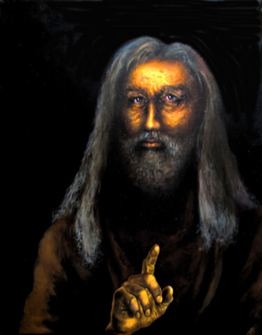 Schilderij getiteld "Apostle Paul / Апос…" door Vladimir Abaimov, Origineel Kunstwerk, Olie