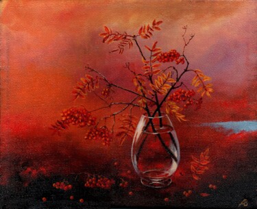 Painting titled "Autumn Motives / Ос…" by Vladimir Abaimov, Original Artwork, Oil