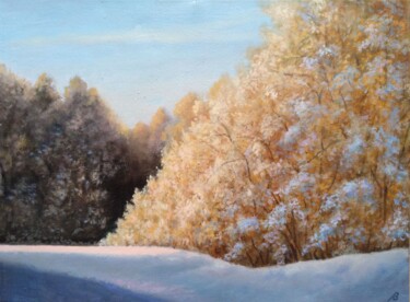 Peinture intitulée "Winter Morning / Зи…" par Vladimir Abaimov, Œuvre d'art originale, Huile