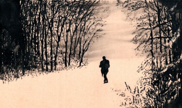 Рисунок под названием "Among the Winter 27…" - Владимир Абаимов, Подлинное произведение искусства, Чернила