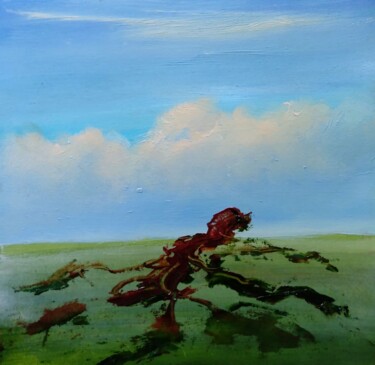 Painting titled "Dream of the Sky /…" by Vladimir Abaimov, Original Artwork, Oil