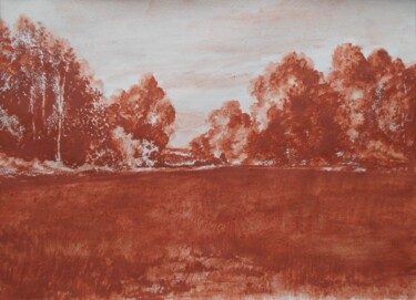 Pittura intitolato "Sanguine landscape…" da Vladimir Abaimov, Opera d'arte originale, pigmenti